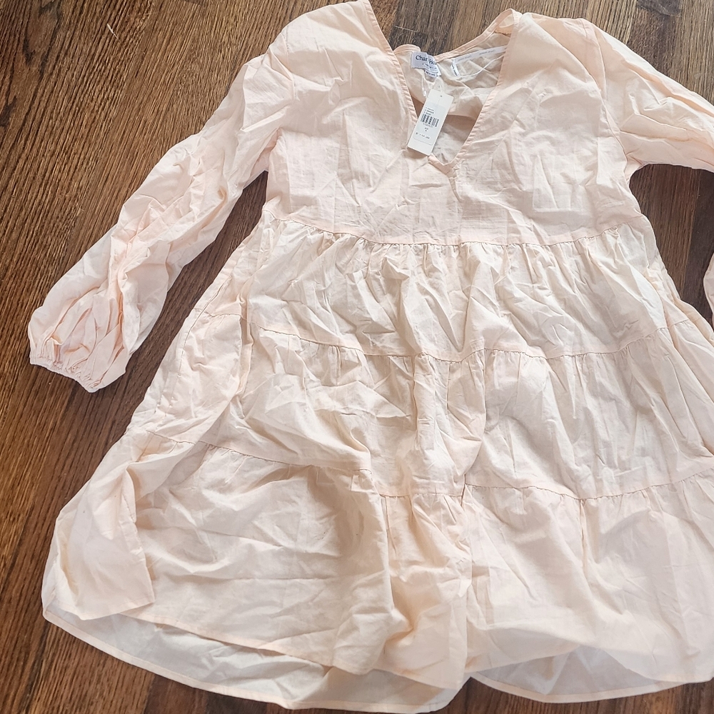 Charlie holiday. Chic Peach Long-Sleeve Dress
